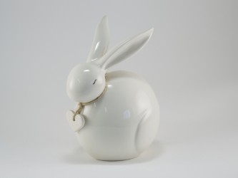 Coniglietto in ceramica decorato