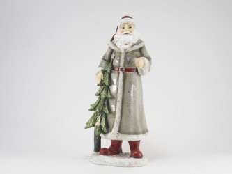 Babbo Natale in resina con albero